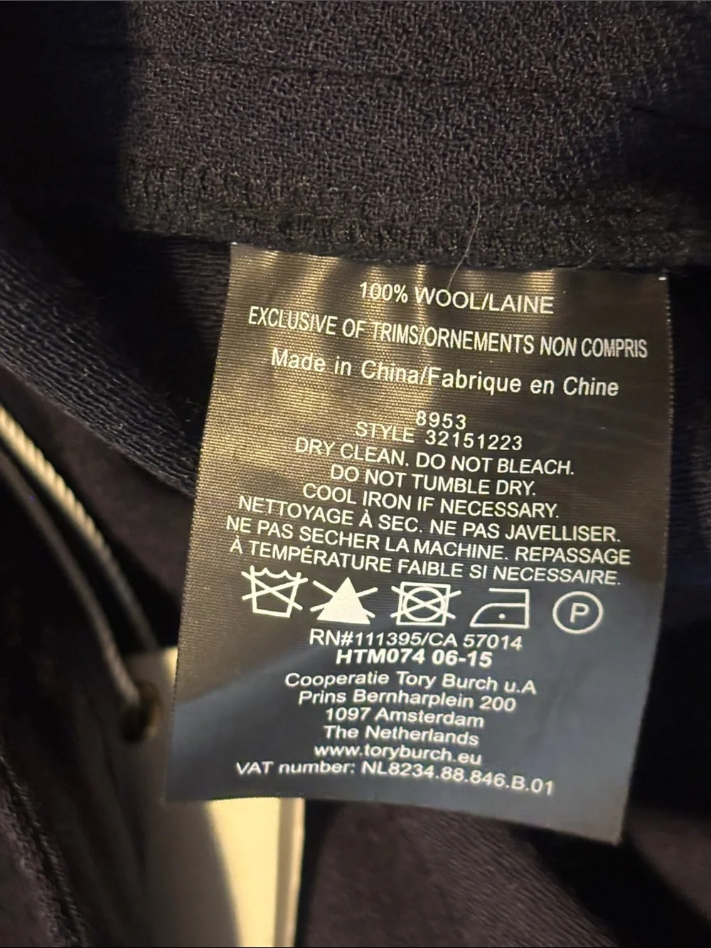 Tory Burch Navy Boot-Cut Dress Pants